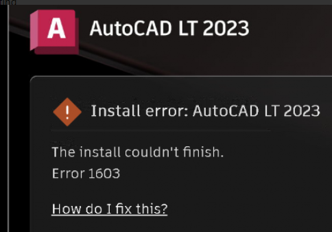 インストールエラー: AutoCAD (LT) 2023インストールを完了できませ 