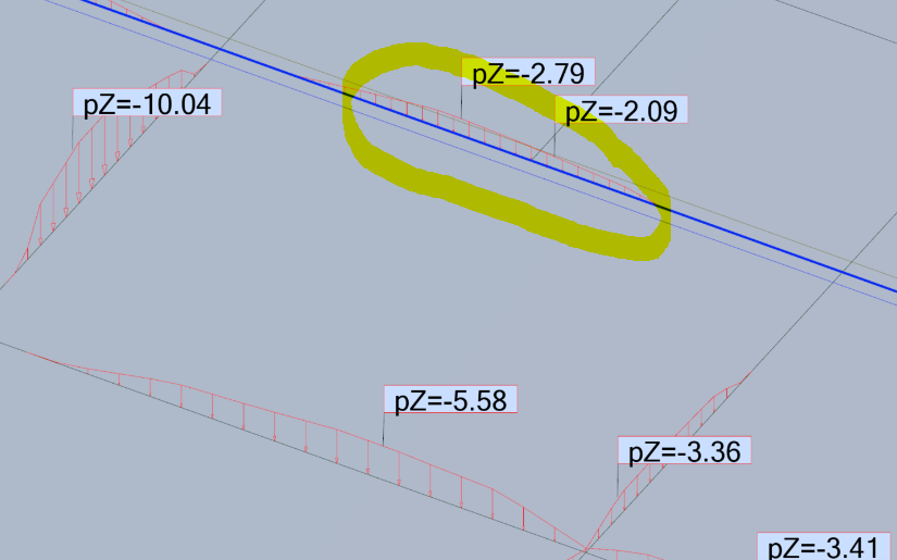 在robot Structural Analysis中，荷载从覆板传递到杆件时自动生成的非连续力 7093