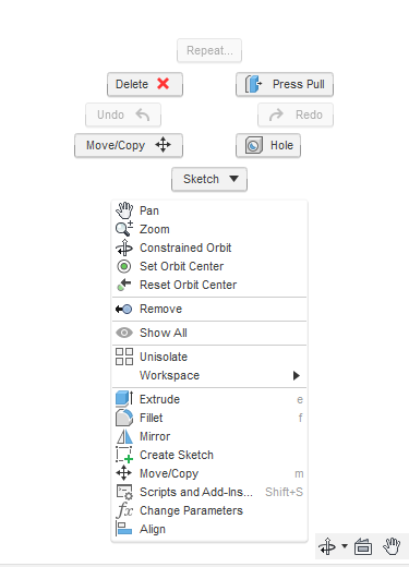 Menu 'Repeat' keeps appears whenever mouse scroll wheel is used to zoom ...