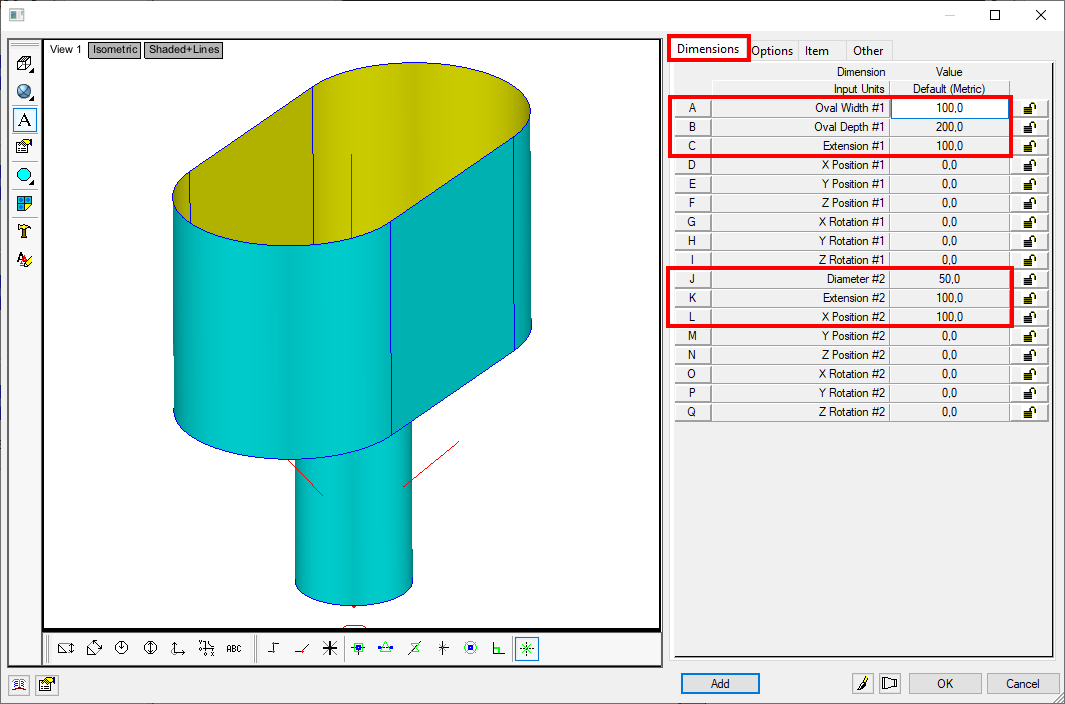 How to create a "funnel" item for pipework in Fabrication