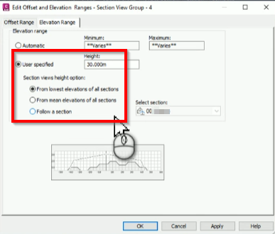 How to create section views with the same vertical range in Civil 3D
