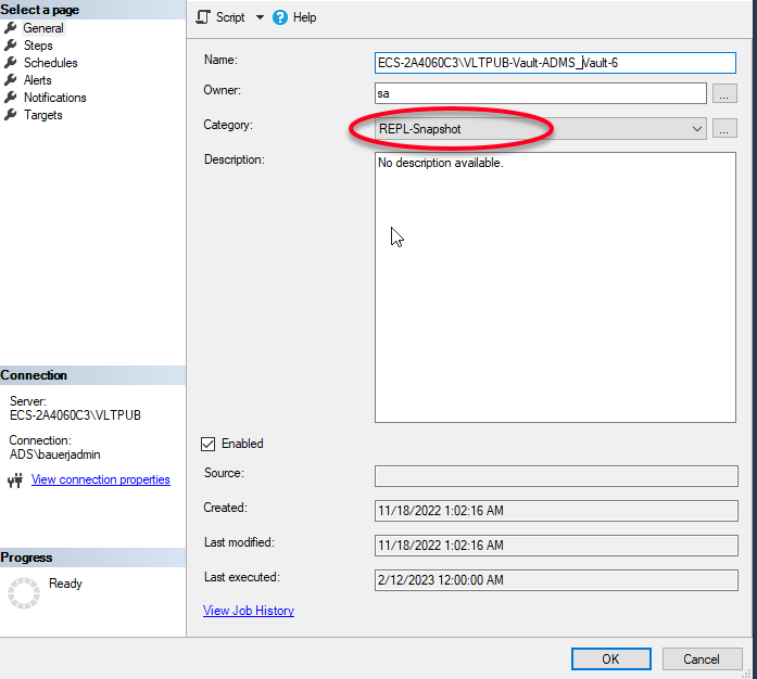 Can the SQL Snapshot Job for Vault Connected workgroups be disabled
