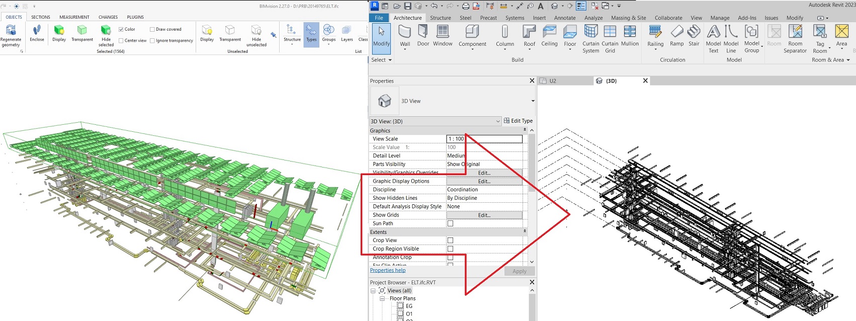 Parte Superior Del Modelo No Importada Vinculando IFC Con Revit