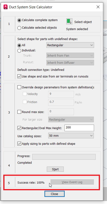 Duct size calculation in AutoCAD MEP keeps prompting you for choosing ...