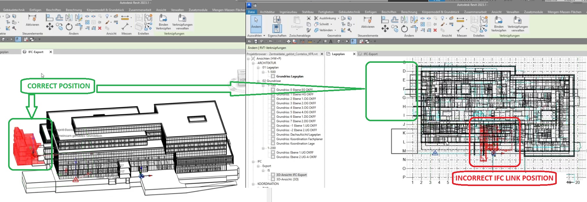 Incorrect Position Of IFC Linked Model In Revit