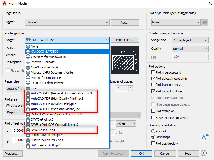 PDF に出力するときに、AutoCAD で[場所に保存]ダイアログ ボックスが