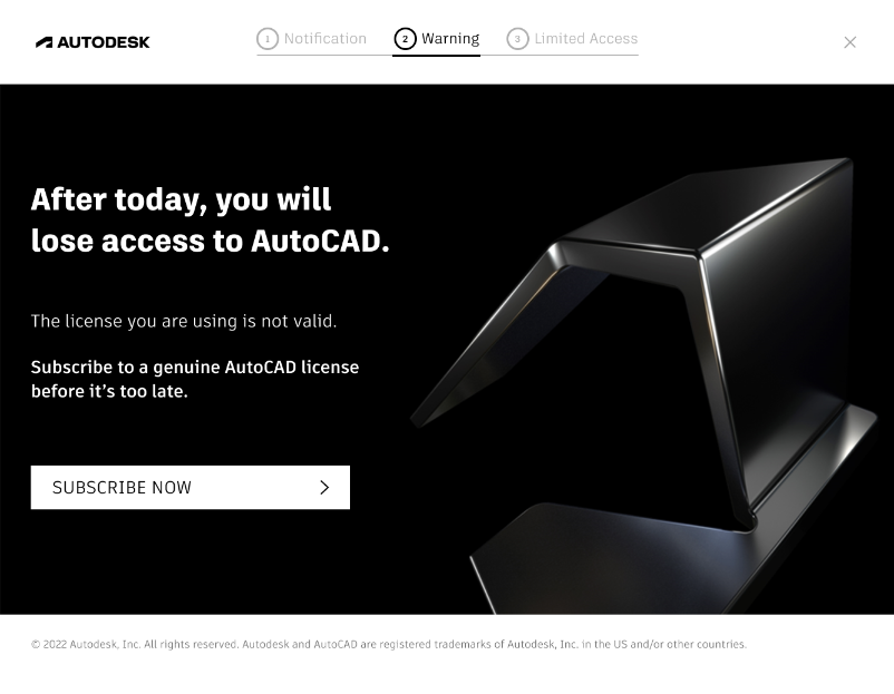 "The license you're using is not valid" when launching an Autodesk product