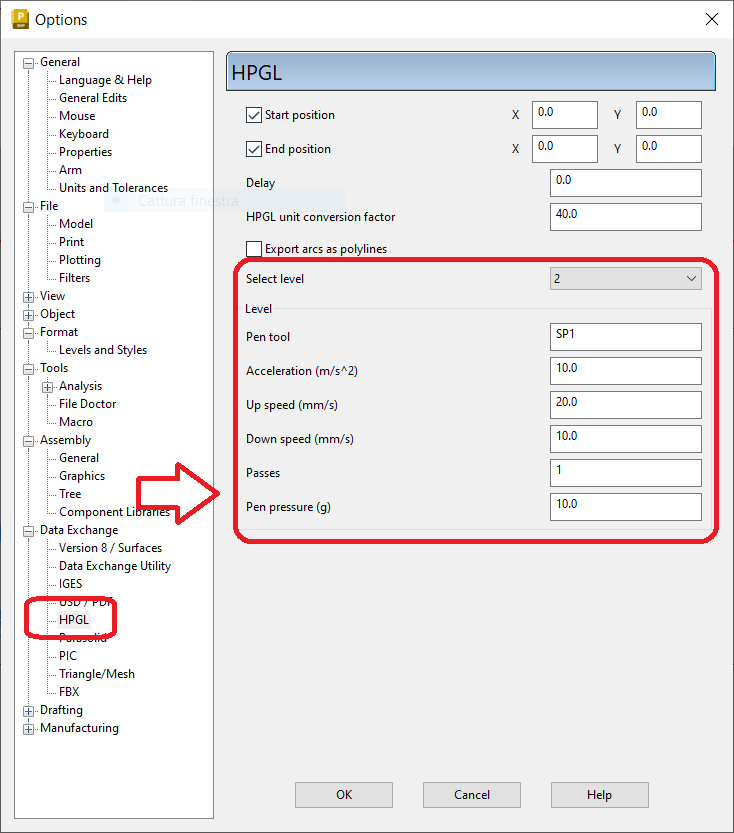 Esportando un file in formato PLT (HPGL), le differenze di colore vanno ...