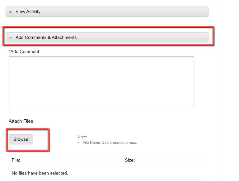 How to attach files to Support Requests