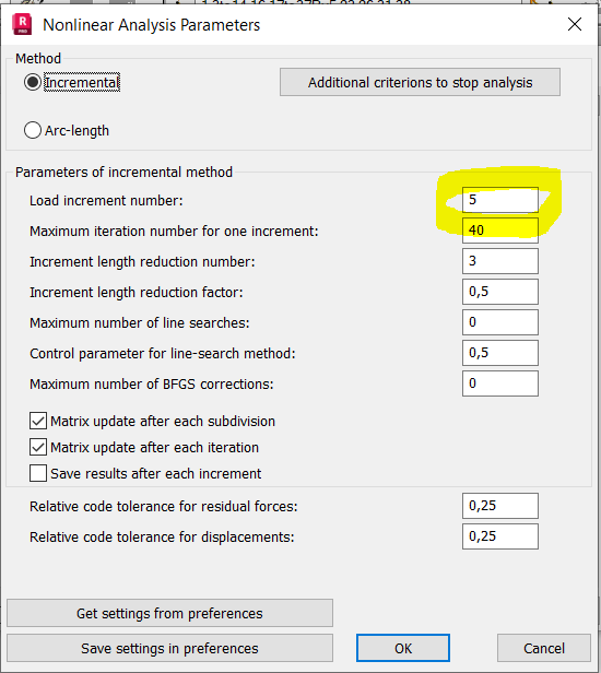 What is the meaning of Load increment number in analysis