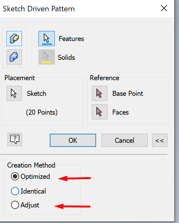 The round-off features are sometimes not executed in the row of pattern ...