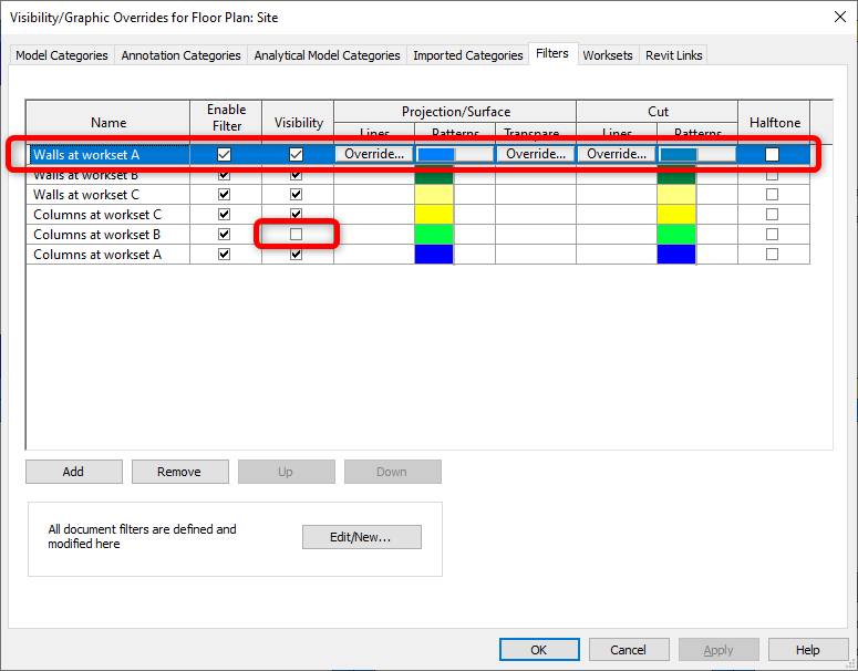 Filters based on rule Worksets "equal to" affect all non workshared RVT