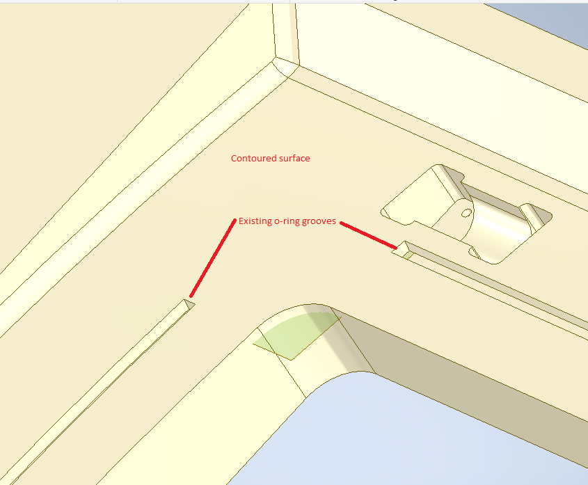 How to create a Oring groove on a contoured surface in Inventor
