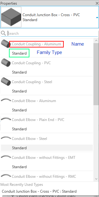 Family options dimmed when using the Type Selector in Revit 2024