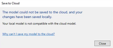 "Revit Model Could Not Be Saved To The Cloud [...]" When Saving Cloud ...