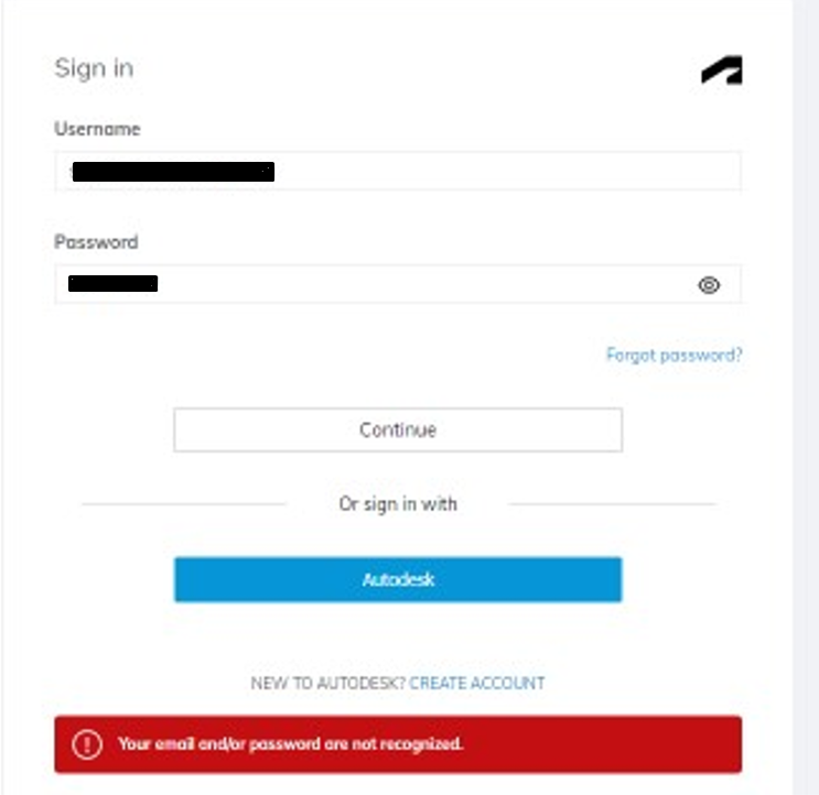 "Your email and/or password are not recognized" message blocking login