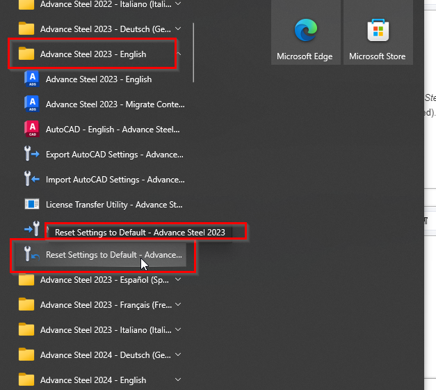 Advance Steel ribbons are missing and only AutoCAD ribbons are shown when launching Advance Steel