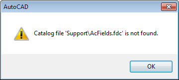 “目录文件 '...未找到 AcFields.fdc Advance Steel