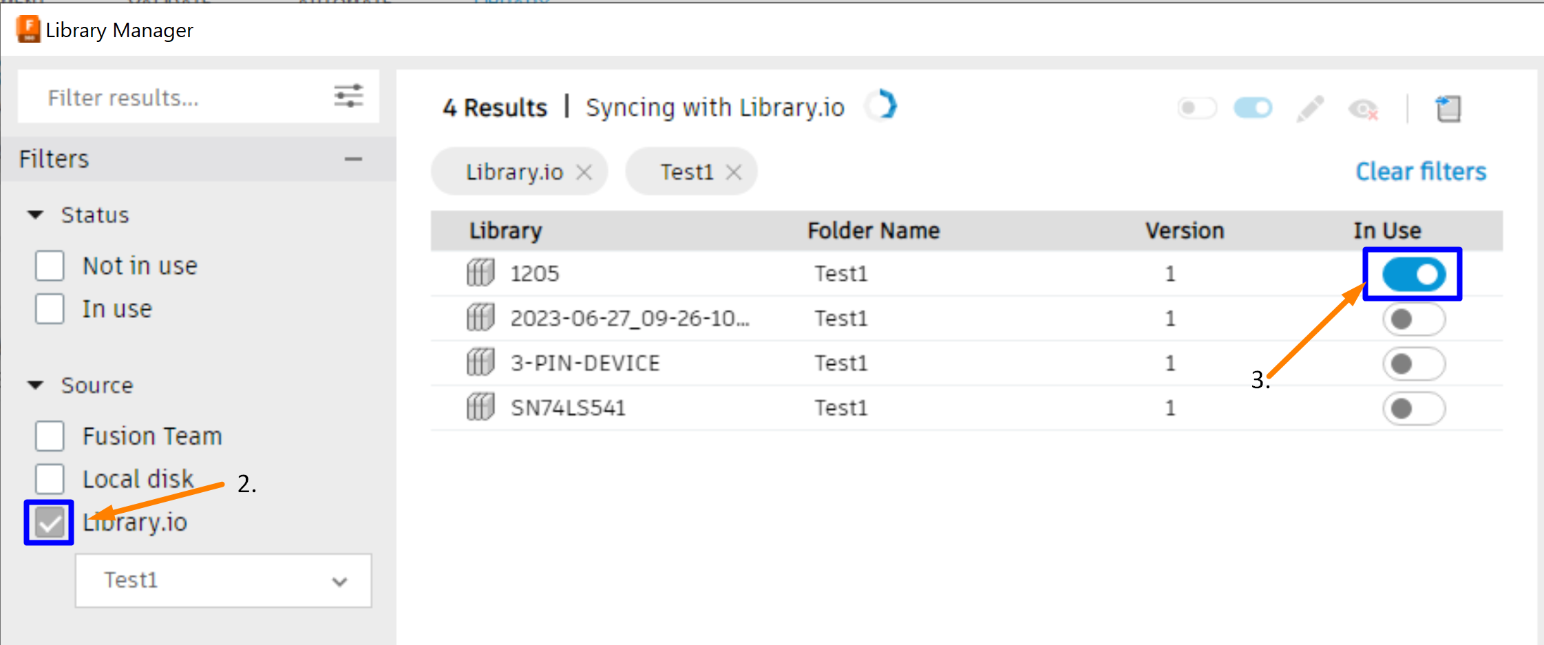 How to use and see EAGLE managed libraries in Fusion 360