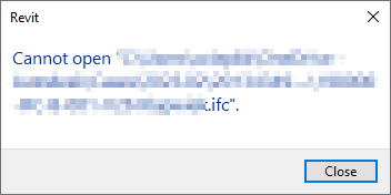 cannot open ifc file in revit