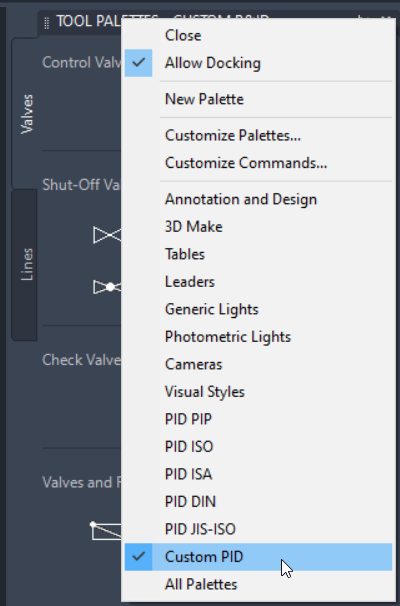 How to create custom tool palettes for a P&ID workspace in AutoCAD Plant 3D