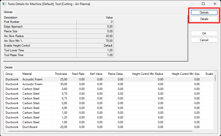 Tool settings are missing when configuring the Machine tools in CAMduct