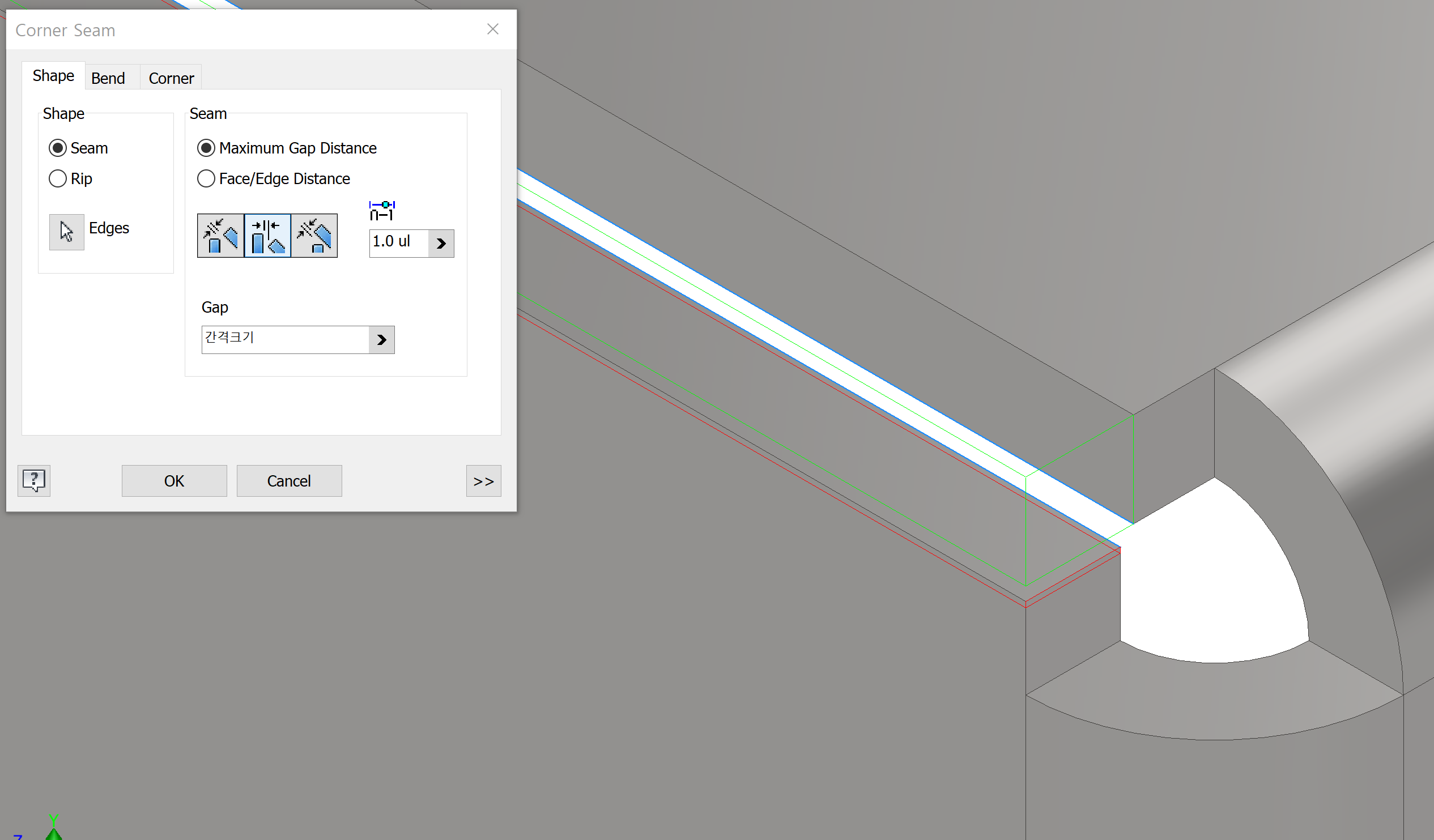 Corner seam can not be created in Inventor 2024 sheet metal