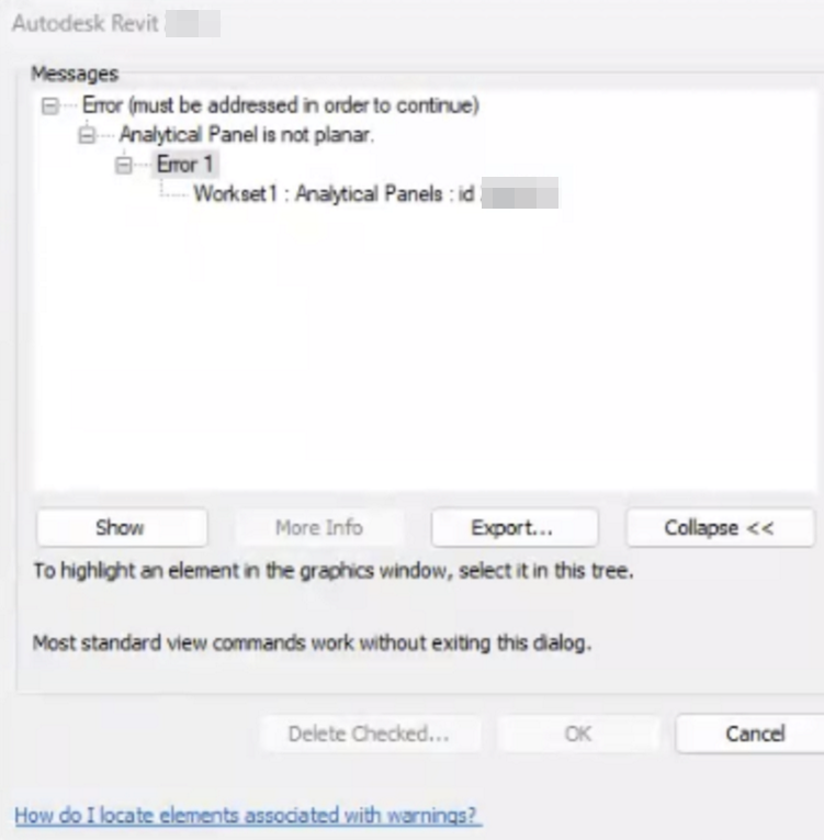 "Analytical Panel is not planar" when adjusting levels in Revit