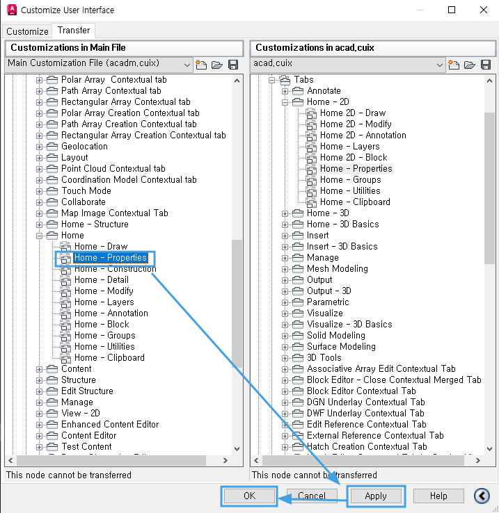 How to add AutoCAD ribbons or parts of them in AutoCAD Mechanical