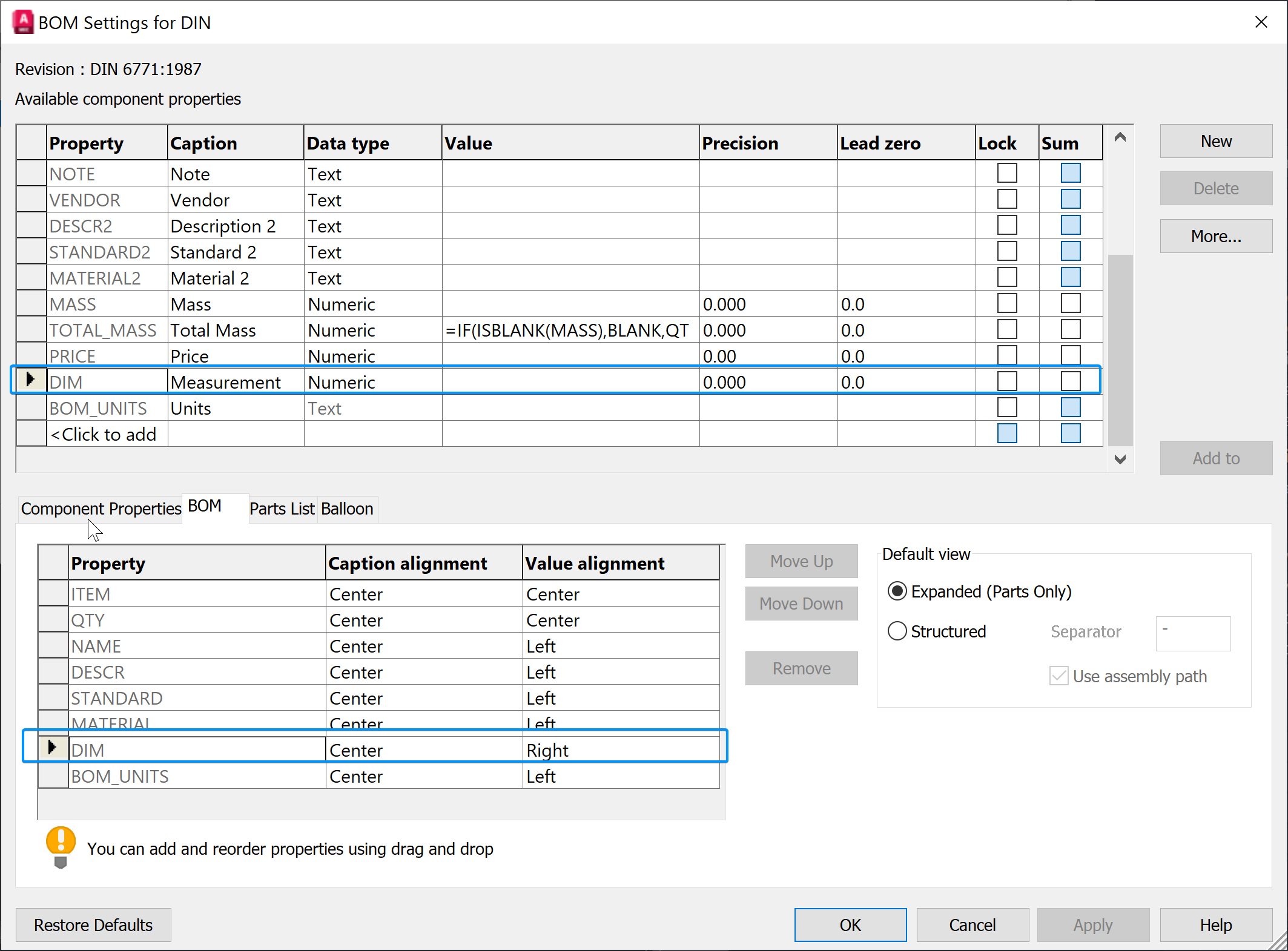 how-to-add-dimensions-of-a-specific-block-to-a-bom-in-autocad-mechanical