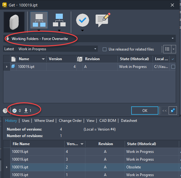 How can an old version of an IPT, IAM, or DWG file be reused and become ...