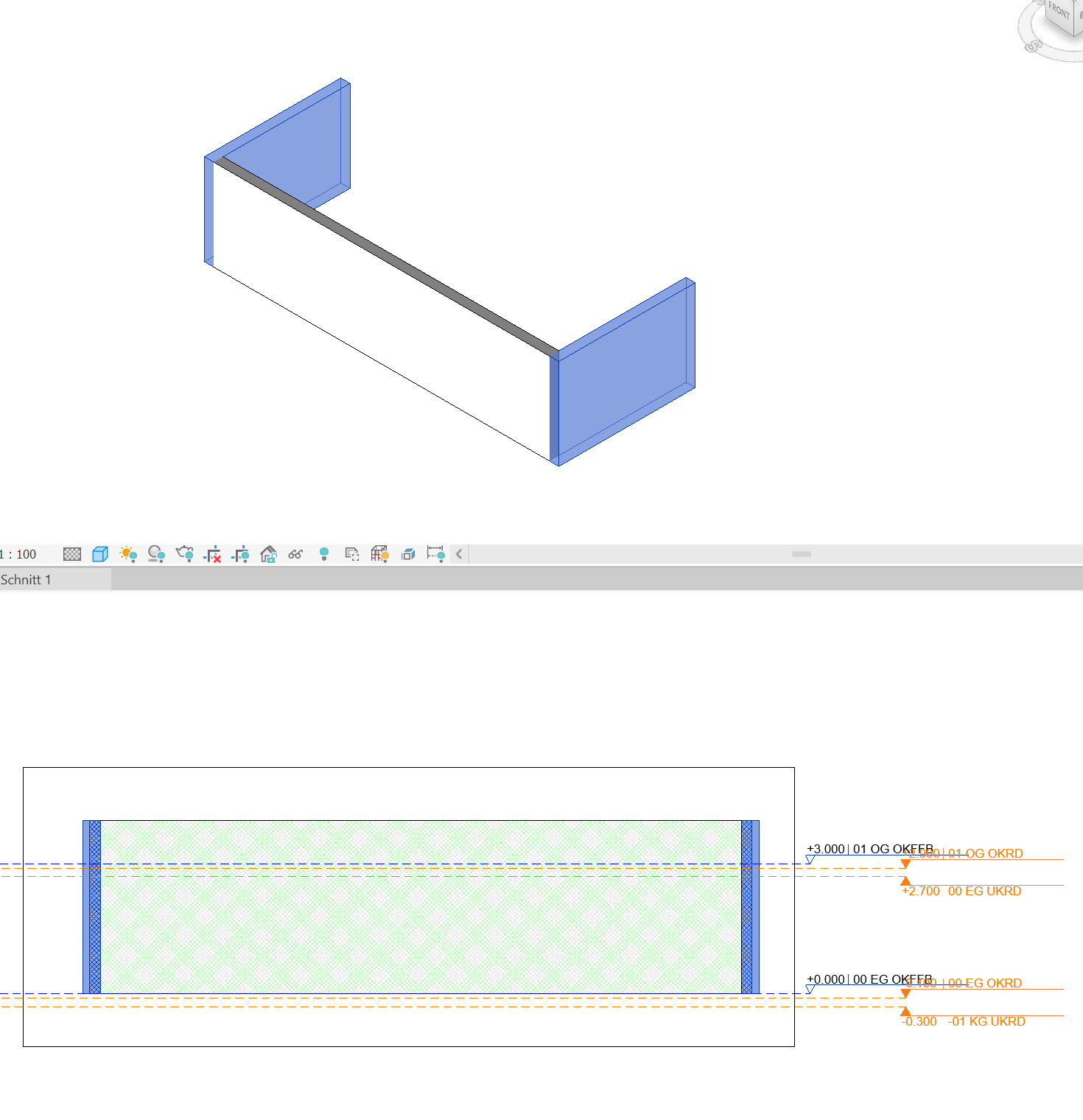 Section through edge walls do not show the wall structure in Revit