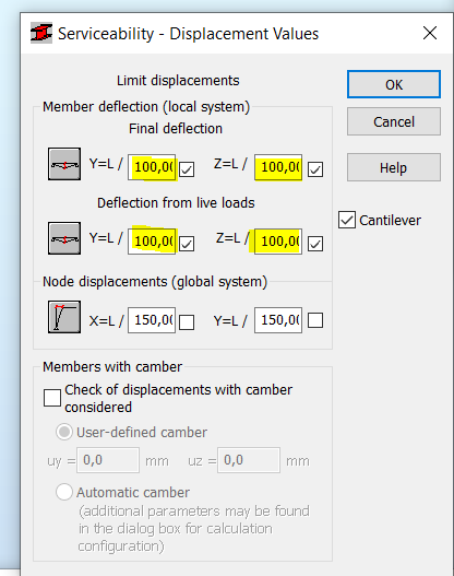 Cantilever deflection verified in steel code check does not correspond ...