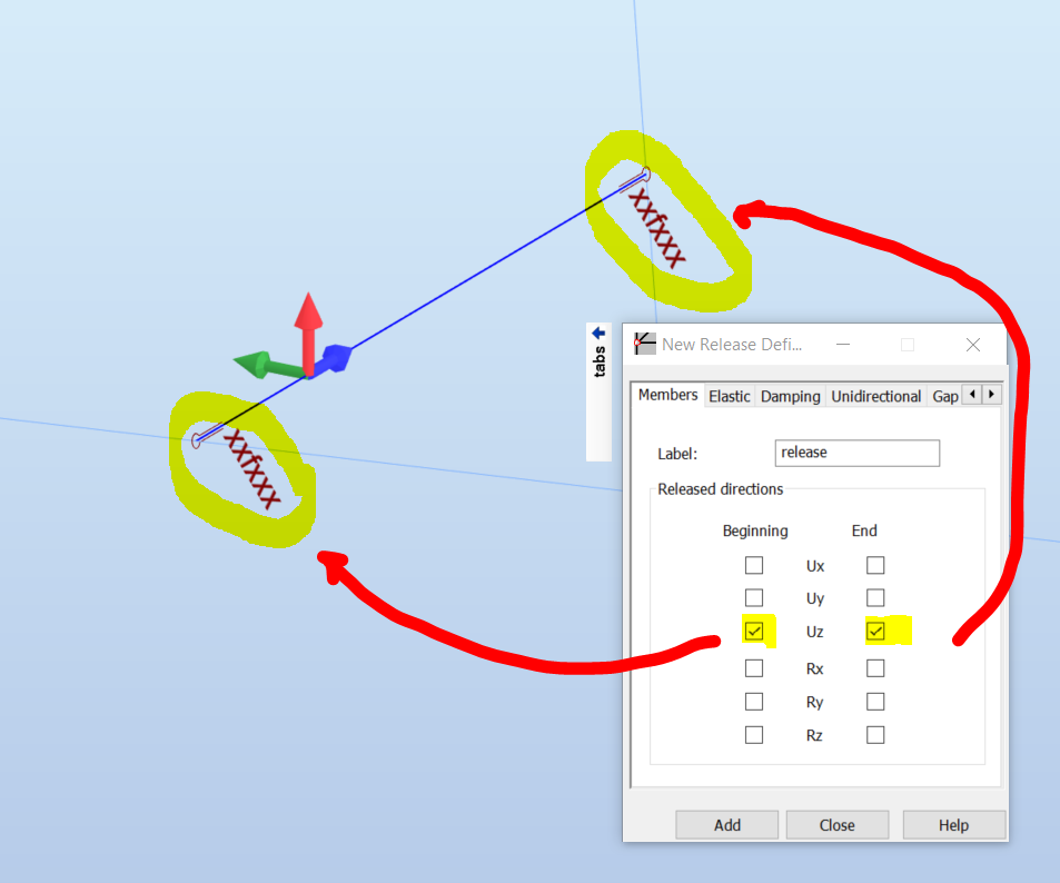 What is the meaning of releases description at member ends in Robot