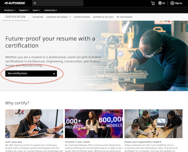 如何查找有关 Autodesk 认证和免费在线培训的信息？