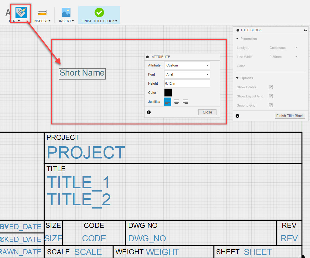 Set A Custom Name Or Other Attribute In A Title Block In Fusion 360