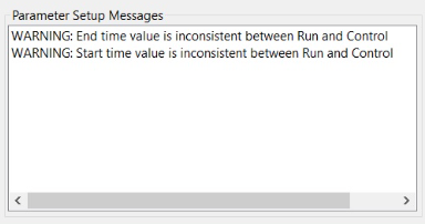 "Start time value is inconsistent between Run and Control" or "End time ...