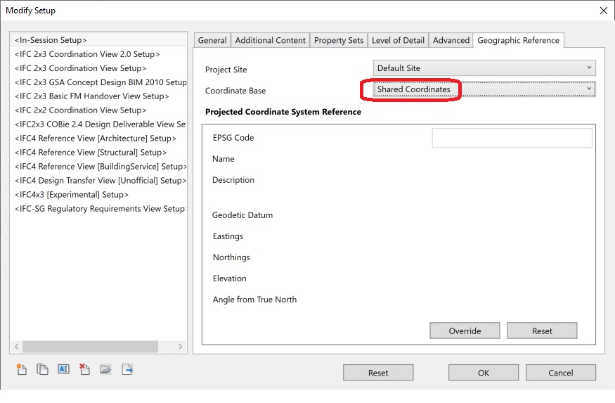 How to control coordinates when exporting from Revit to IFC