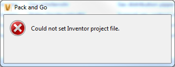 "Could not set Inventor Project File" when performing Vault Pack and Go ...
