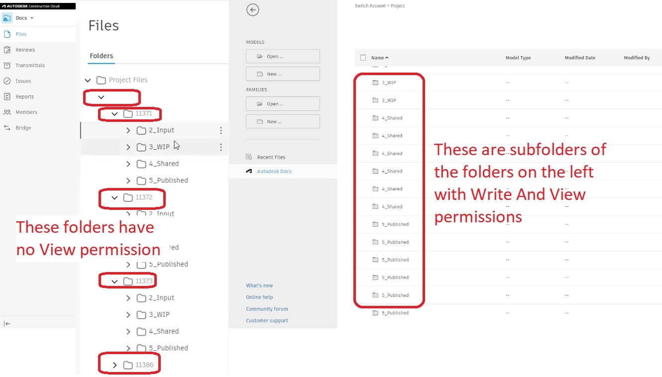 Folder hierarchy of cloud project is not displayed in Revit