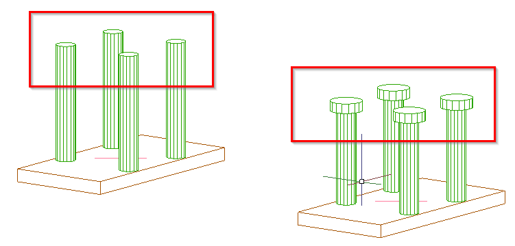 Shear stud heads not shown in the model in Advance Steel
