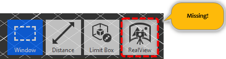 The RealView button is missing in ReCap Pro