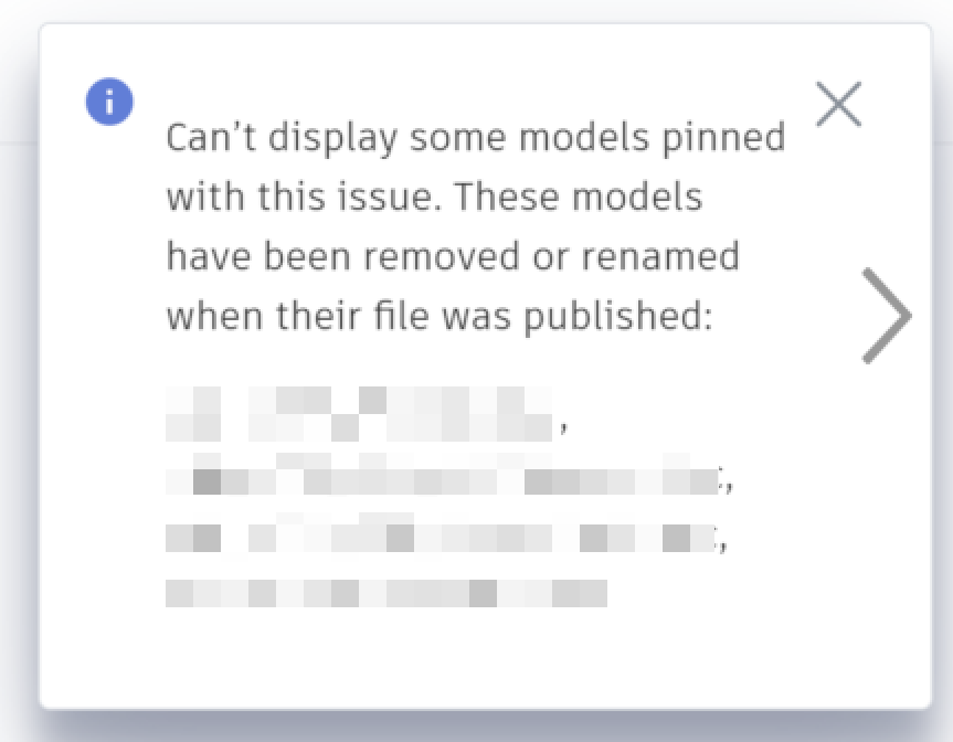 "Can’t display some models pinned with this issue" message when ...