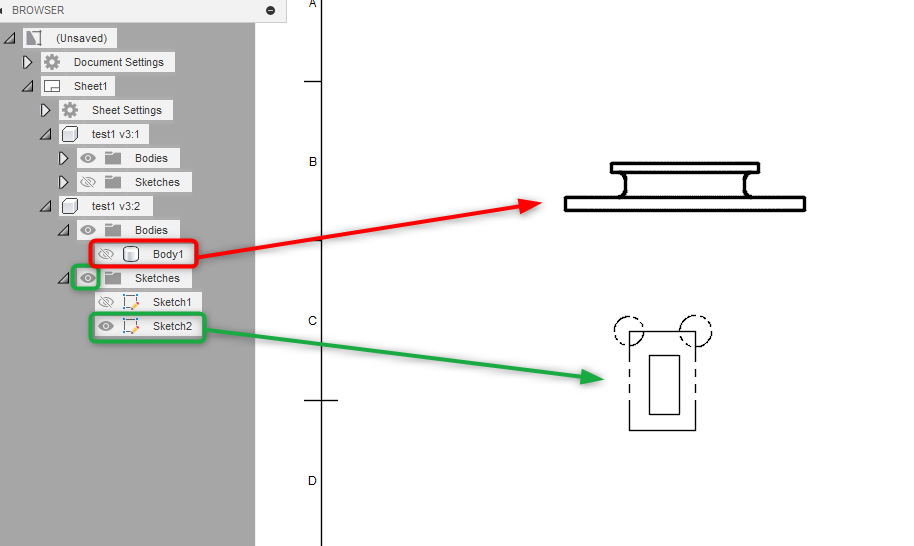 How To Create A Drawing Containing Views Of Cad Model And 2d Sketches In Fusion 2577