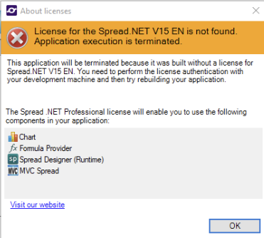 InfoDrainage for Civil 3D を使用すると「License for the Spread.NET