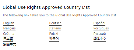 General Information about Global Use Rights
