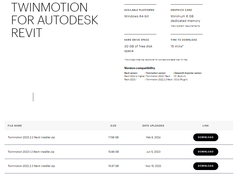 How to access and download Twinmotion for Revit