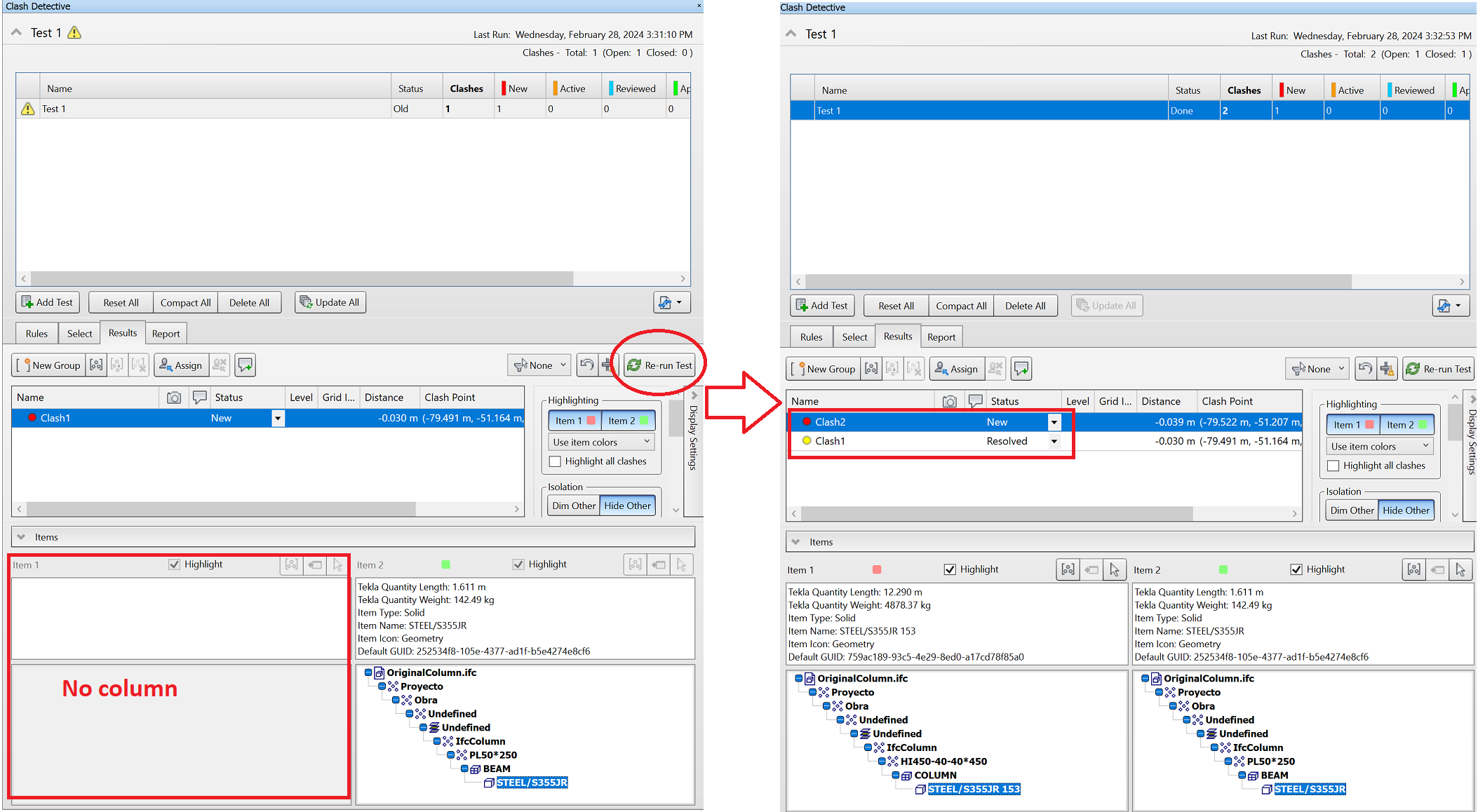 Clashes are duplicated in Navisworks