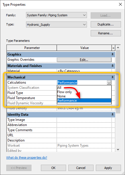 Image of the location for Calculation setting in Revit