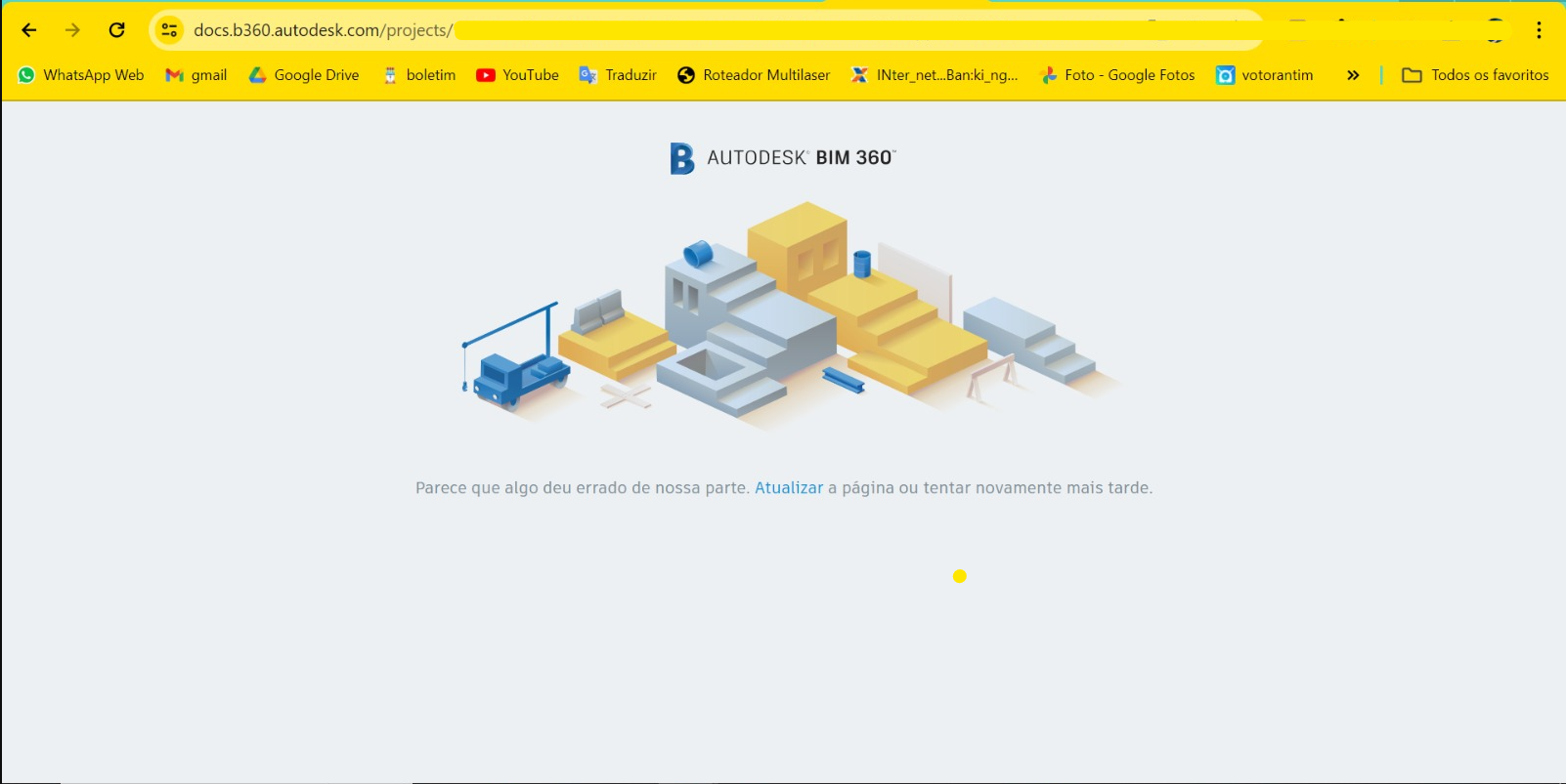 "It looks like something went wrong on our end" error while working in